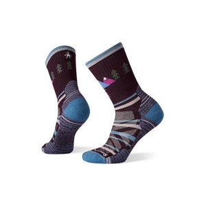Smartwool Womens Hike Light Cushion Under the Stars Crew Socks Bordeaux