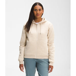 The North Face Womens Longs Peak Quilted Full Zip Hoodie Gardenia White Heather