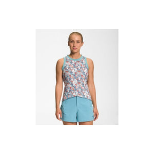 The North Face Womens Dawndream Cross-Front Muscle Tank Reef Waters Wild Daisy Print