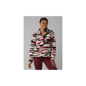 Prana Womens Polar Escape Snap Up Maroon Geo