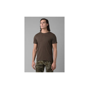 Prana Mens Crew T-Shirt Black Olive Heather
