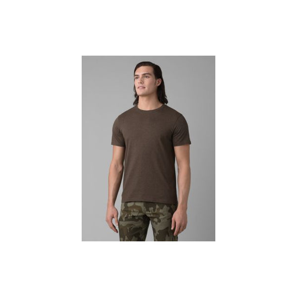 Prana Mens Crew T-Shirt Black Olive Heather