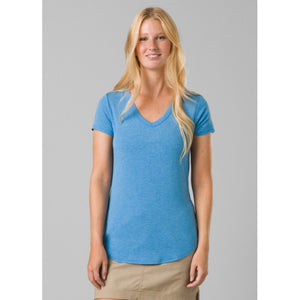 Prana Womens Foundation 365 V-Neck Top Clear ky Heather / S