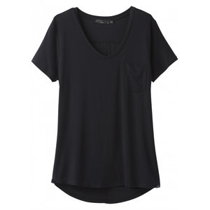 Prana Womens Foundation Short Sleeve Vneck Black