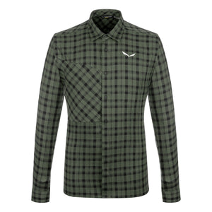 Salewa Fanes Flannel 5PL Mens L/S Shirt Thyme/Black Out